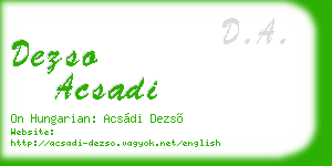 dezso acsadi business card