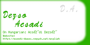 dezso acsadi business card